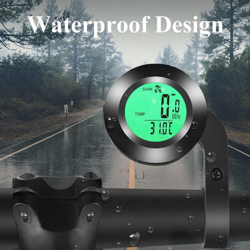 Khazna Bicycle Computer Multifunctional Waterproof Odometer, Bike Speedometer, Cycling Speed Tracker with 3-Colour Backlit Display, 20 Functions and Auto on/off, for Outdoor & Indoor Tracking - Image 4