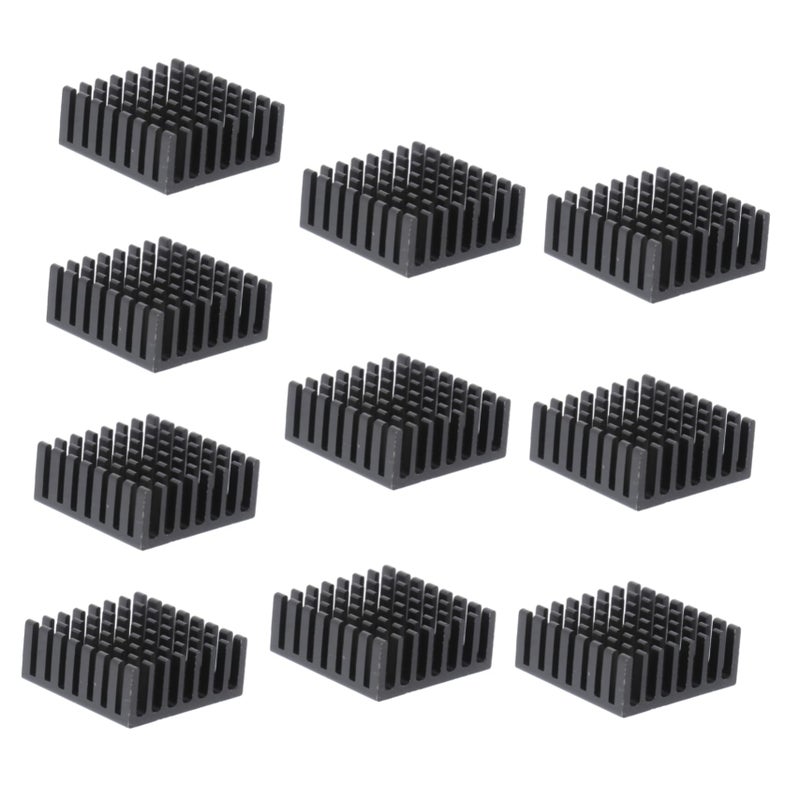10pcs Aluminum Heat Sink Radiator Chip Cooling Block for Heat Dissipation 40x40x11mm - Image 2