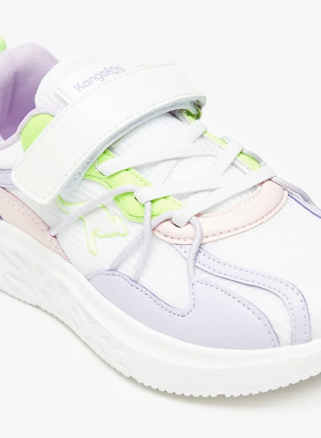 kangaROOS Girls' Textured Casual Sneakers With Hook And Loop Closure