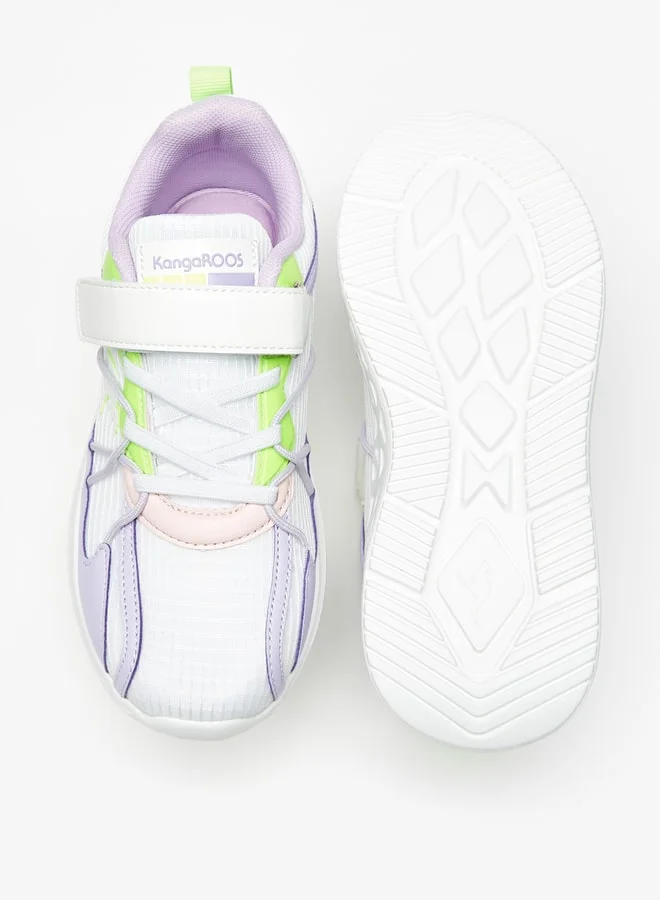 kangaROOS Girls' Textured Casual Sneakers With Hook And Loop Closure