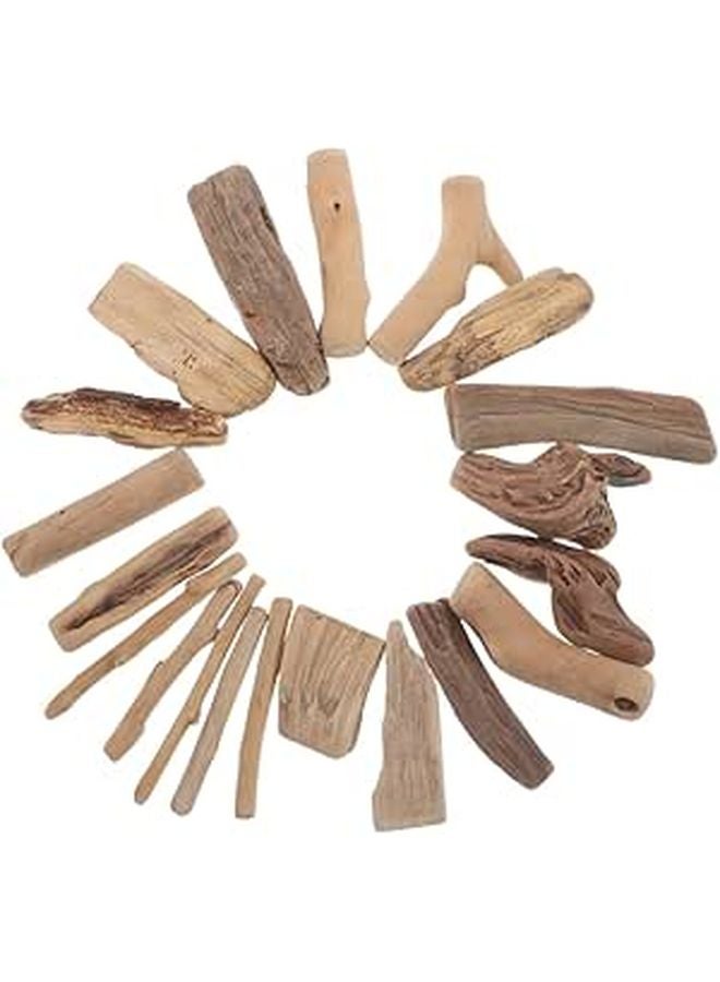 20 Pieces Natural Driftwood Sticks Polished Wood Carving Blocks for DIY Crafts Wedding Decor - Image 1