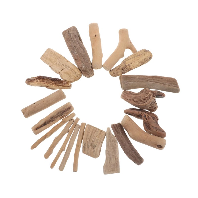20 Pieces Natural Driftwood Sticks Polished Wood Carving Blocks for DIY Crafts Wedding Decor - Image 2