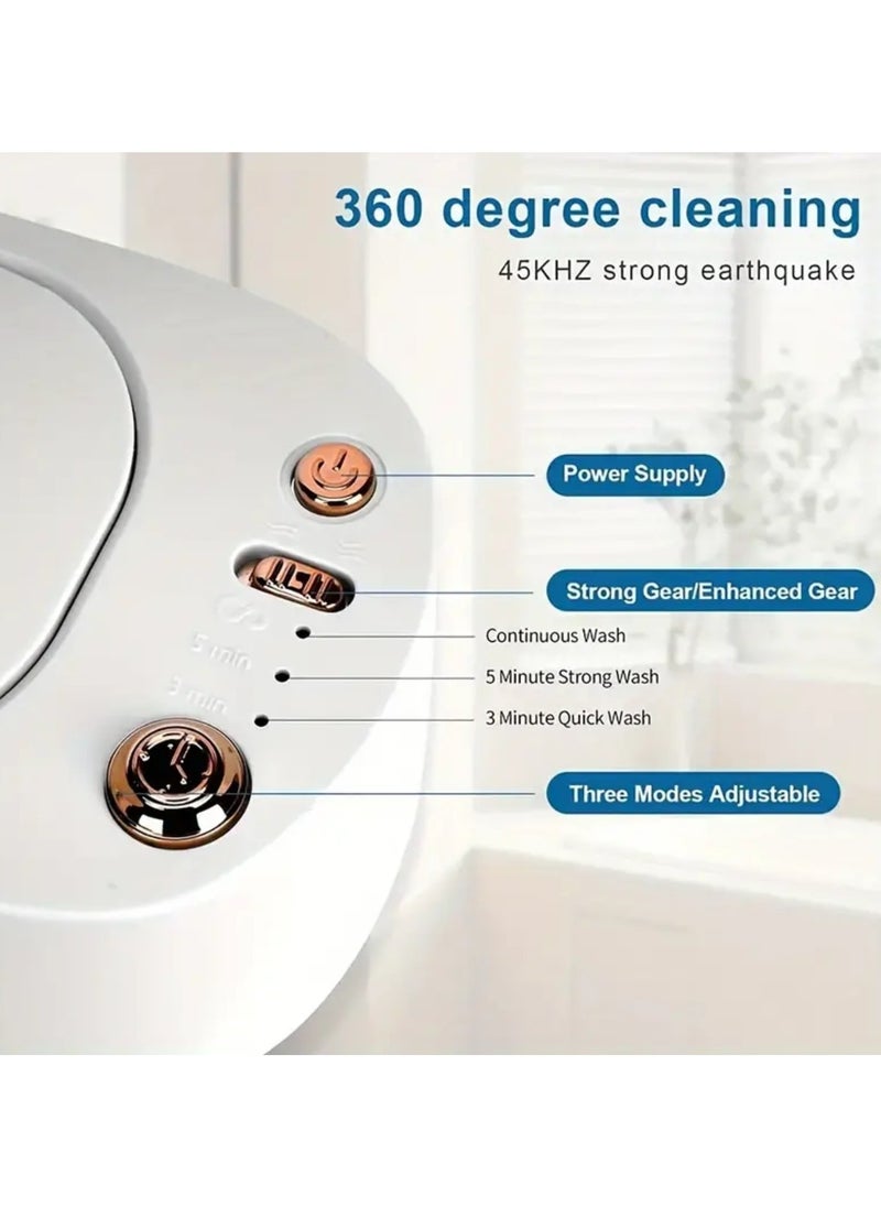 Ru syanl Rechargeable Ultrasonic Jewelry Cleaner Machine High-Frequency Vibration Cleaning for Watches Toothbrushes and Makeup Accessories USB Charging  - Image 4