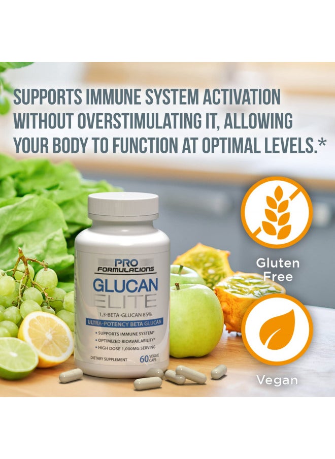 Pro Formulations MD - Glucan Elite 85% Beta 1,3D Glucan 500mg - 60 vcaps | 85% Minimum Active 1,3 Linkage Ultra-Potency Beta Glucan Highest Bioavailability with BGF-Immune (Pack of 3) - Image 1