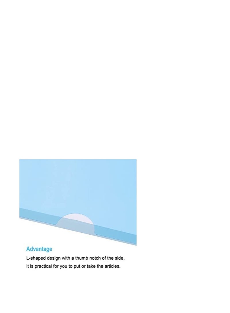 MARKQ حافظة بلاستيكية A4، مجلدات من نوع L، جيوب مشاريع شفافة لحفظ المستندات، غلاف ورقي للمكتب، تخزين ورق، أزرق (عبوة من 12)  - Image 4