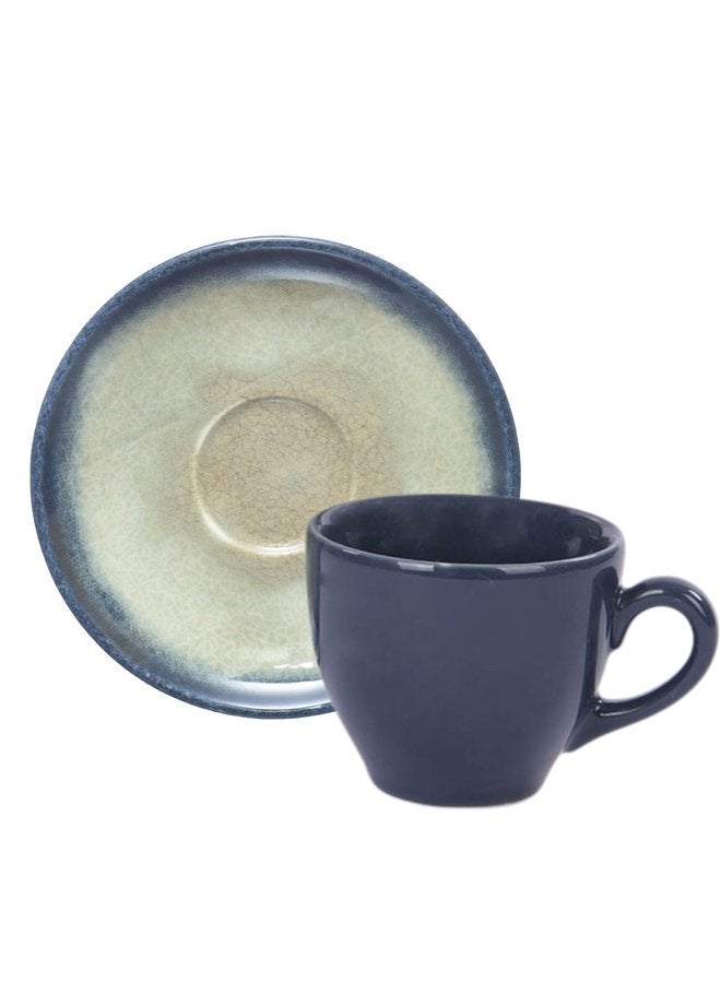 Kutahya Coffee Cup 100 ML & Saucer 12 CM Island Decorated - Image 1