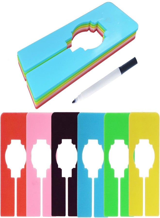 CasaVibe 30 Pcs Dividers for Hanging Clothes, Clothing Plastic Rack Size Dividers Rectangular Reusable Closet Separators Closet Labels dividers Closet Clothes Dividers(Colorful) - Image 1