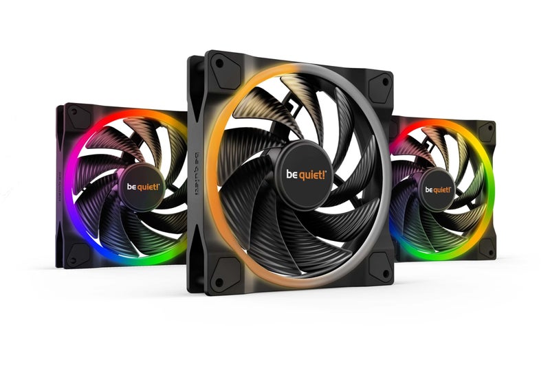 be quiet! Light Wings 140mm PWM high-Speed, Premium ARGB Cooling Fan, 4-Pin, for radiators, Triple Pack, BL079,black - Image 1