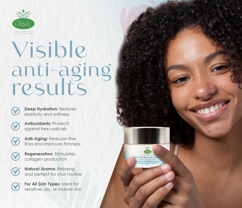 ornic Organic Anti-Aging Moisturizer - Hydrating & Rejuvenating Facial Cream for Dry Sensitive Skin - Vegan, Cruelty-Free, Natural Skincare - Nourishes, Firms & Reduces Wrinkles 50Ml - Image 4