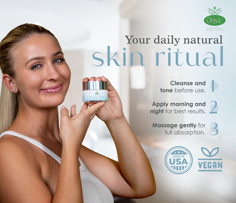 ornic Organic Anti-Aging Moisturizer - Hydrating & Rejuvenating Facial Cream for Dry Sensitive Skin - Vegan, Cruelty-Free, Natural Skincare - Nourishes, Firms & Reduces Wrinkles 50Ml - Image 5