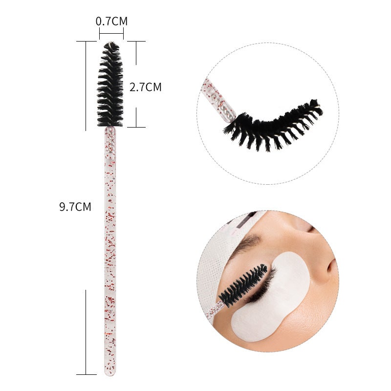 50 Disposable Nylon Hair Makeup Brush Spiral Eyebrow Comb Beauty Makeup Small Brush Solid Crystal Rod Eyelash Brush - Image 5