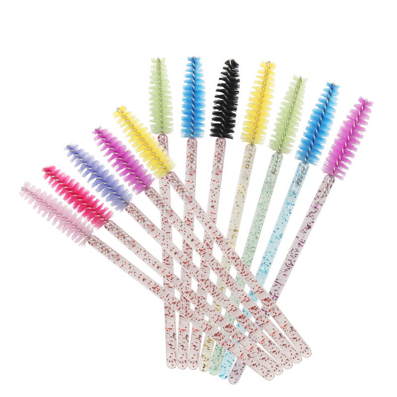 50 Disposable Nylon Hair Makeup Brush Spiral Eyebrow Comb Beauty Makeup Small Brush Solid Crystal Rod Eyelash Brush - Image 3