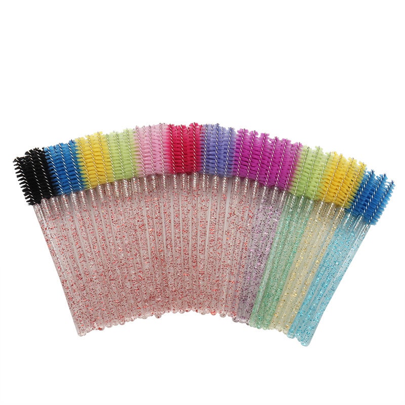 50 Disposable Nylon Hair Makeup Brush Spiral Eyebrow Comb Beauty Makeup Small Brush Solid Crystal Rod Eyelash Brush - Image 4