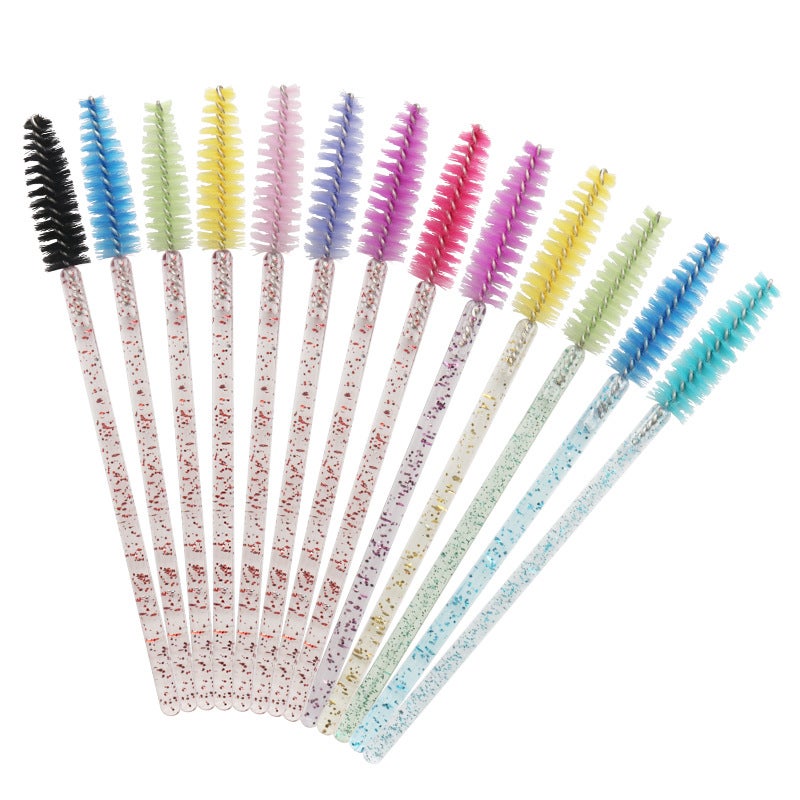 50 Disposable Nylon Hair Makeup Brush Spiral Eyebrow Comb Beauty Makeup Small Brush Solid Crystal Rod Eyelash Brush - Image 2