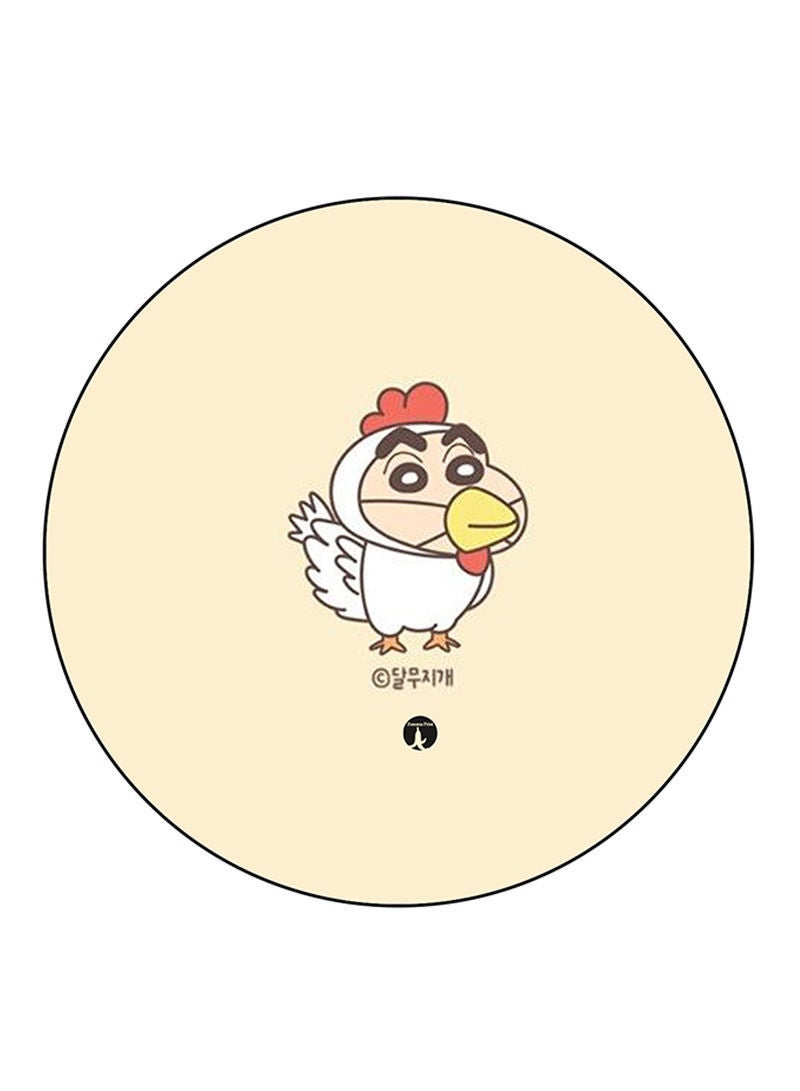 Anime Shin Chan Printed Mouse Pad  Round  Multicolor