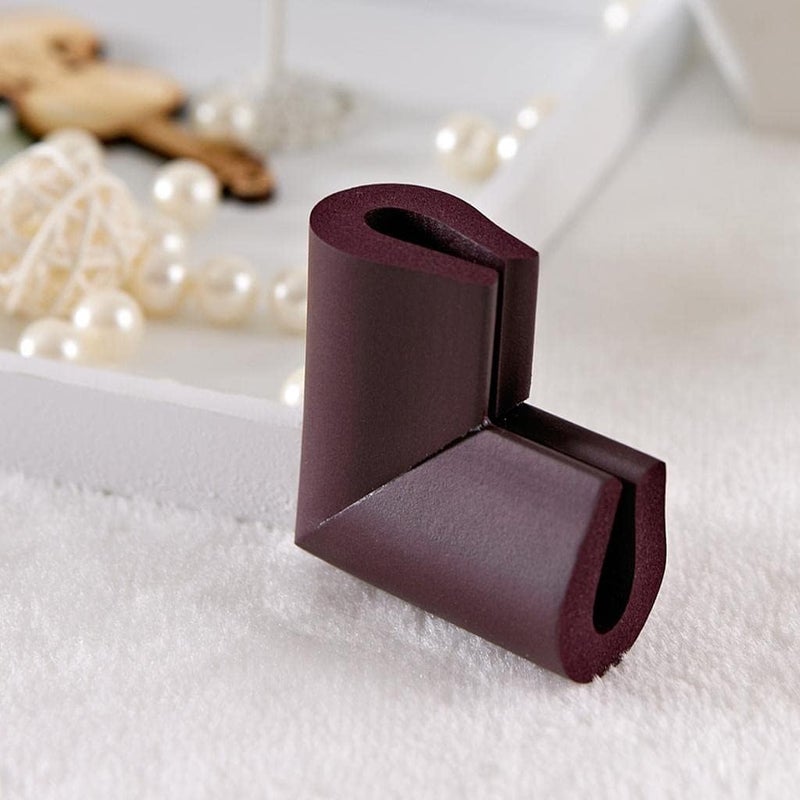 كلاراكو واقيات زوايا الطاولات الزجاجية، واقيات زوايا الأثاث تحمي الطفل من الإصابات الحادة، لون بني، 55×55×8 مم - Image 4