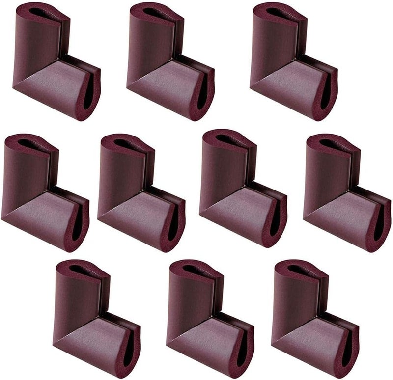 كلاراكو واقيات زوايا الطاولات الزجاجية، واقيات زوايا الأثاث تحمي الطفل من الإصابات الحادة، لون بني، 55×55×8 مم - Image 1