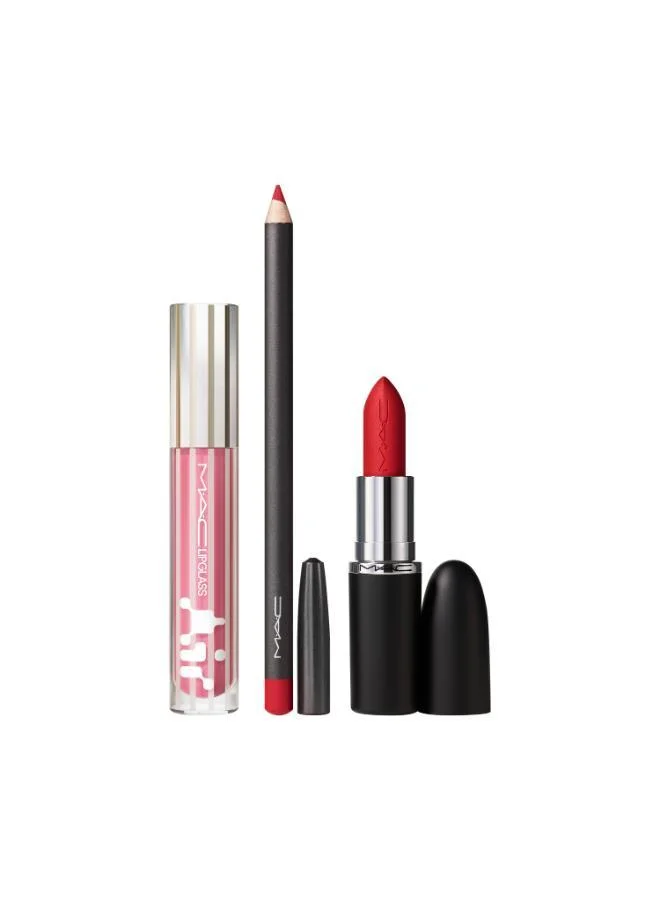 ماك كوزمتيكس ثلاثي الشفاه الرائج غداً: أحمر، توفير ٣٢٪