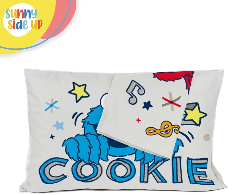 Sunny Side Up Sesame Street 2 Pack Reversible Pillowcases - Double Sided Pillow Covers, Kids Super Soft Elmo and Cookie Monster Bedding - Image 5