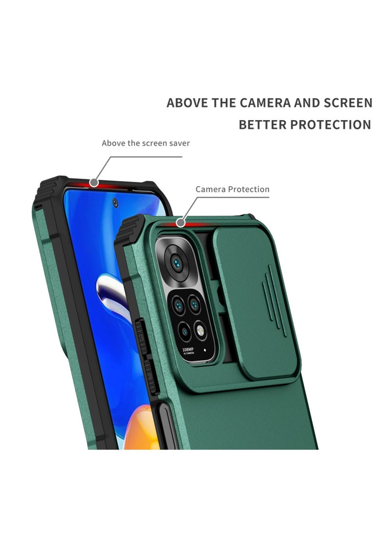 TEAM LUXURY Xiaomi Redmi Note 11 Pro (4G/5G) / Note 12 Pro 4G / Note 11E Pro Green Mobile Phone Case Cover, Innovative Telescopic Bracket, Sliding Protection Camera Window, Bumper Shockproof Phone Back Cover  - Image 3