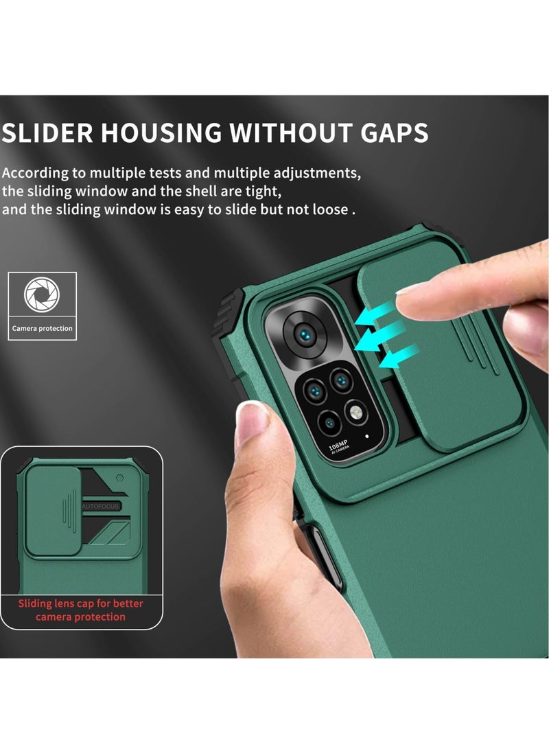 TEAM LUXURY Xiaomi Redmi Note 11 Pro (4G/5G) / Note 12 Pro 4G / Note 11E Pro Green Mobile Phone Case Cover, Innovative Telescopic Bracket, Sliding Protection Camera Window, Bumper Shockproof Phone Back Cover  - Image 5