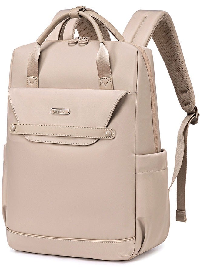 Chantria CB00628 Stylish & Functional 15.6-Inch Laptop Multi-Purpose Lightweight Backpack Bag for Women - Water-Resistant Travel & Work Daypack - Khaki  - Image 1