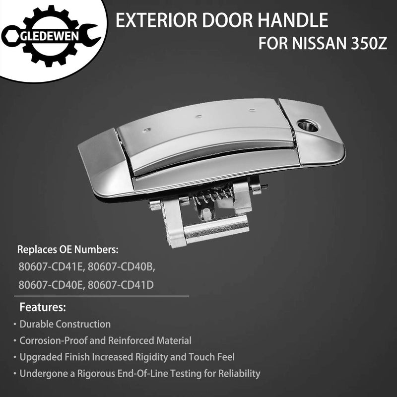 Gledewen Exterior Door Handle Driver Side Left with Key Hole for 2003-2009 Nissan 350Z - Image 2