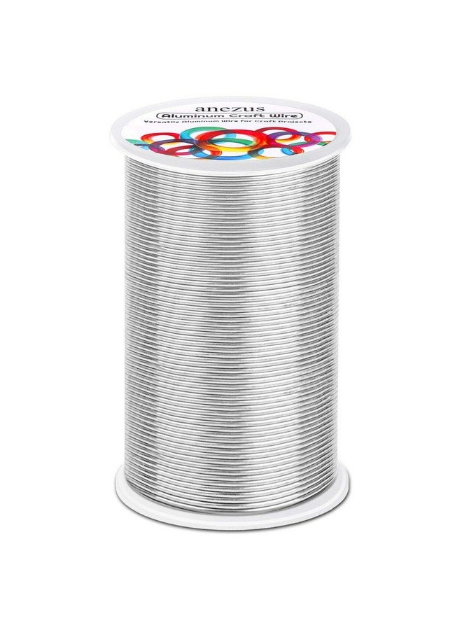 انزيوس 540 قدم سلك ألومنيوم Anezus سلك معدني قابل للانحناء 18 سلك خرز مرن لصنع إكليل الزهور وصنع المجوهرات (فضي 1 مم) - Image 1