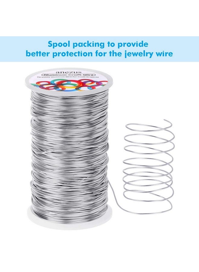 انزيوس 540 قدم سلك ألومنيوم Anezus سلك معدني قابل للانحناء 18 سلك خرز مرن لصنع إكليل الزهور وصنع المجوهرات (فضي 1 مم) - Image 4