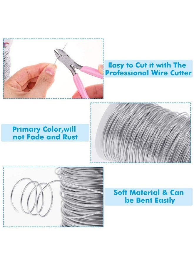 انزيوس 540 قدم سلك ألومنيوم Anezus سلك معدني قابل للانحناء 18 سلك خرز مرن لصنع إكليل الزهور وصنع المجوهرات (فضي 1 مم) - Image 5