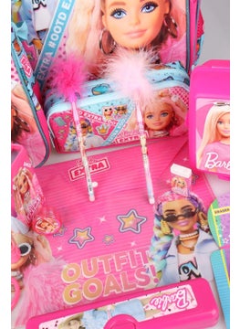 Barbie Decomus with Licensed Full + Full "Pink Blue Princess Collection" 3-Compartment School, Nutrition and Pencil Bag and Stationery Set  - Image 4