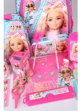 Barbie Decomus with Licensed Full + Full "Pink Blue Princess Collection" 3-Compartment School, Nutrition and Pencil Bag and Stationery Set  - Image 3