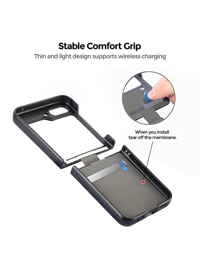O Ozone Flip Case For Samsung Galaxy Z Flip 5 Cover With Ring Holder Premium PU Leather Non-Slip Durable Protective Slim Thin Shockproof Phone Cover - Green  - Image 3