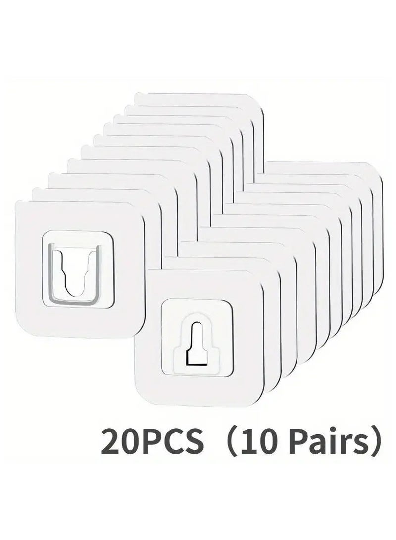 10 Pairs of Seamless Snap Buckles, Multifunctional Punch-Free Hooks, Strong Wall-Mounted Wall-Mounted Sockets, Routing Storage Holders, Utility Hooks  - Image 1