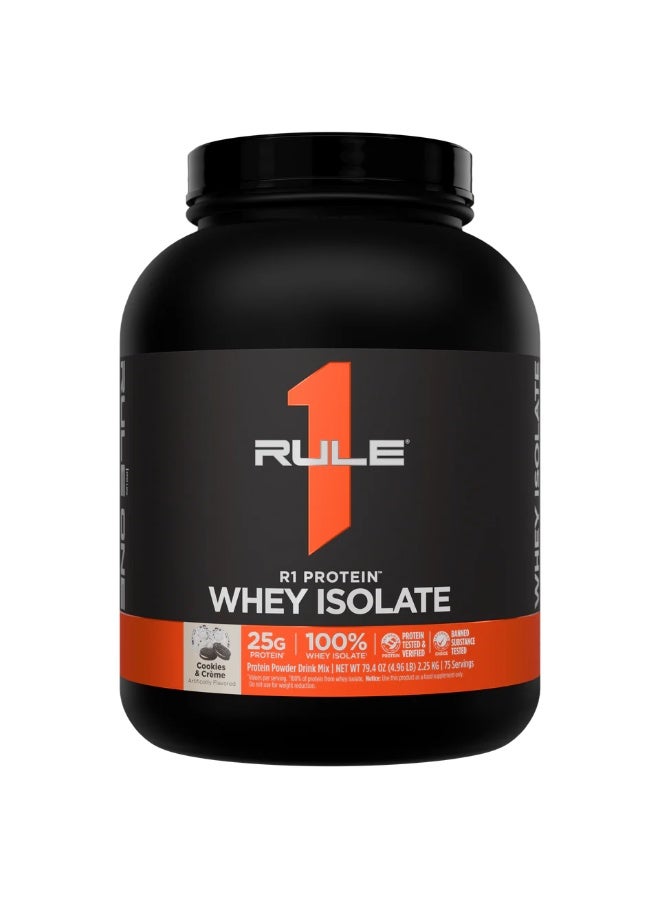 Rule 1 Whey Protein Isolate Cookies & Creme - 5 Lb (76 Servings) - Image 1