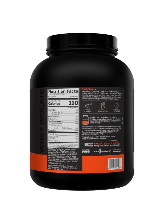 Rule 1 Whey Protein Isolate Cookies & Creme - 5 Lb (76 Servings) - Image 3