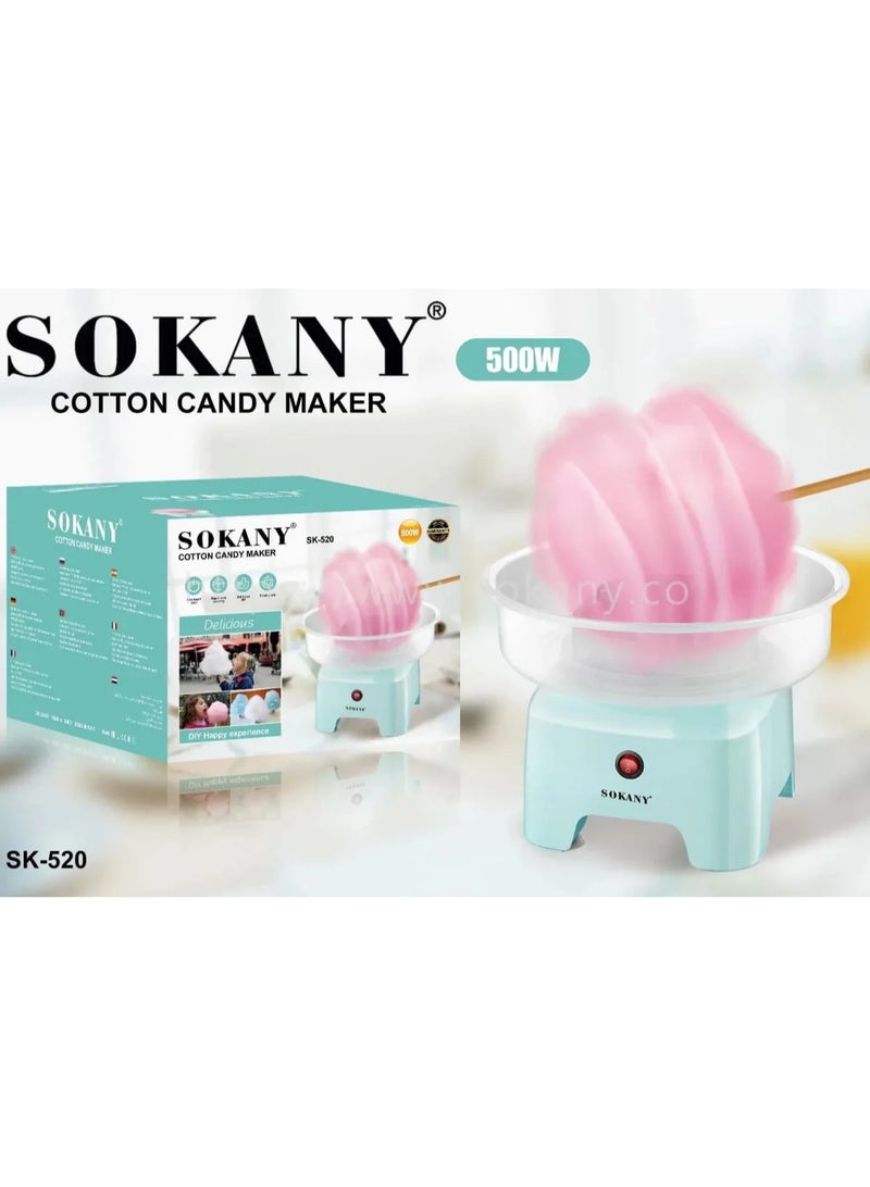 Sokany Cotton Candy Maker Machine, 500W, Model SK-520, Multicolor - Image 1