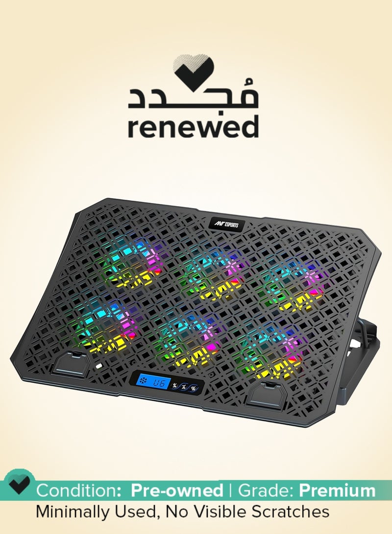 ANT Esports Renewed - NC210 Gaming Laptop Cooler for 10–15.6 Inch Laptops Laptop Cooling Pad RGB with 6 Fans Adjustable Height Stand Dual USB Ports High Speed Silent Notebook Cooling Pad - Image 1