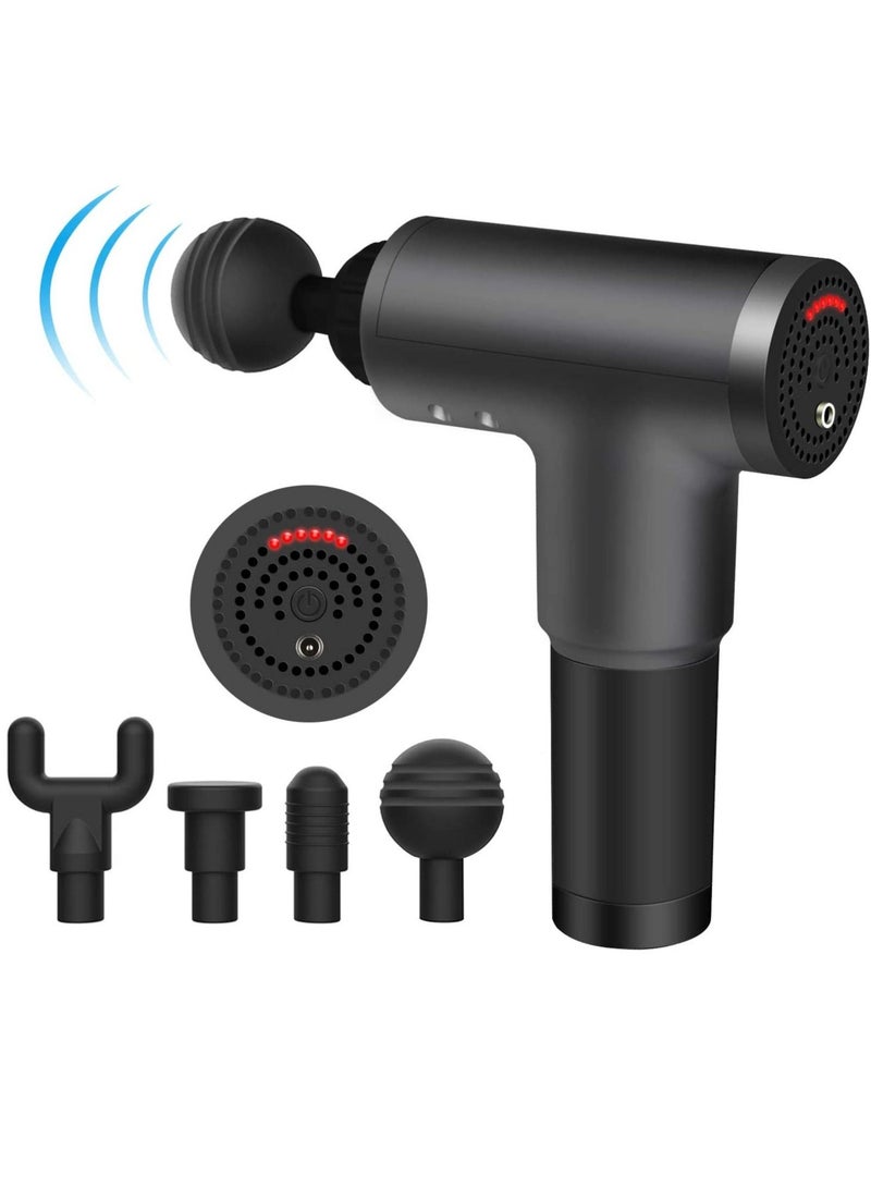 Muscle Massage Gun,6 Speeds Massage Gun, Cordless Handheld Deep Tissue Muscle Massager, Chargeable Percussion Device Super Quiet(Black) - Image 1