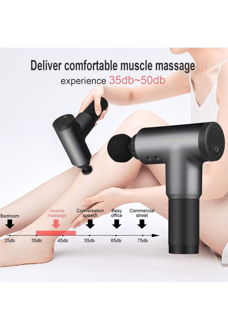 Muscle Massage Gun,6 Speeds Massage Gun, Cordless Handheld Deep Tissue Muscle Massager, Chargeable Percussion Device Super Quiet(Black) - Image 3