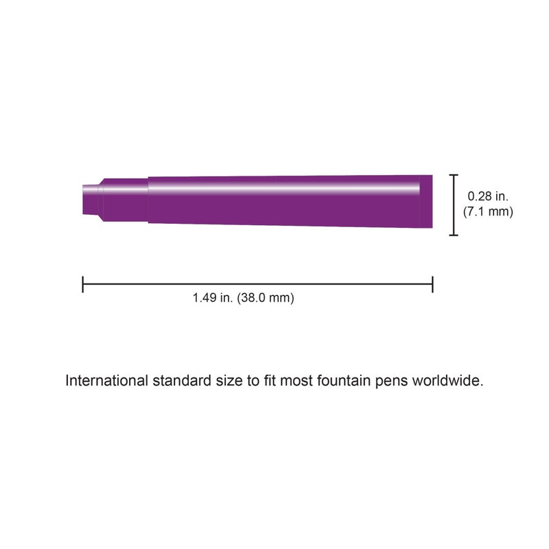 Monteverde International Size Cartridge to Fit Fountain Pens, Purple, 6 per Pack (G302PL) - Image 4