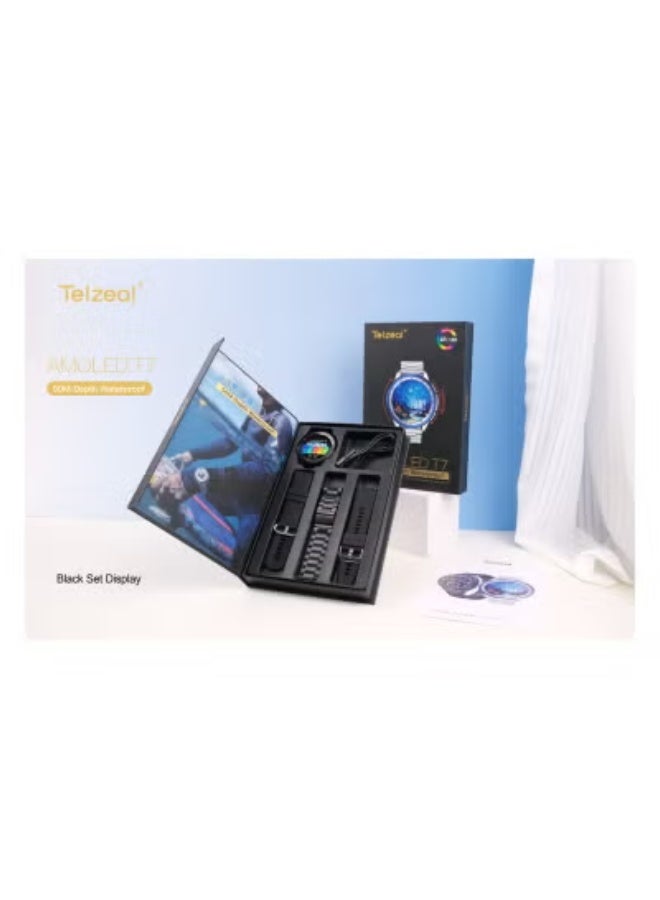 Telzeal AMOLED T7 Smartwatch – 50m Waterproof Fitness & Health Tracker with Vivid AMOLED Display, Heart Rate & Sleep Monitor, Bluetooth Notifications, Long Battery Life – Stylish Silver Unisex Wearable - Image 2