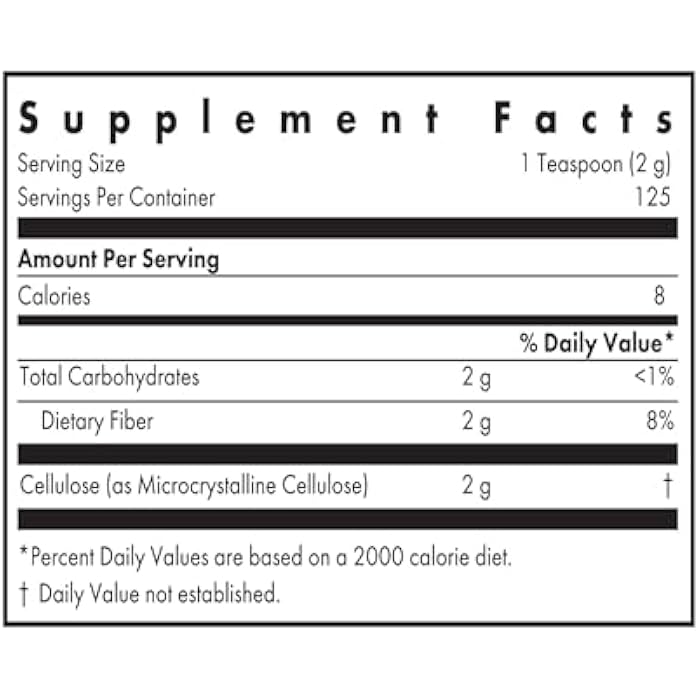 Nutricology Dietary Fiber Powder - 2000mg Insoluble Fiber Supplement, Microcrystalline Cellulose Powder, Powdered Cellulose, Non-Fermentable, Hypoallergenic - 8.8 Oz - Image 2