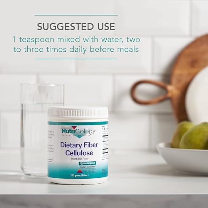 Nutricology Dietary Fiber Powder - 2000mg Insoluble Fiber Supplement, Microcrystalline Cellulose Powder, Powdered Cellulose, Non-Fermentable, Hypoallergenic - 8.8 Oz - Image 5