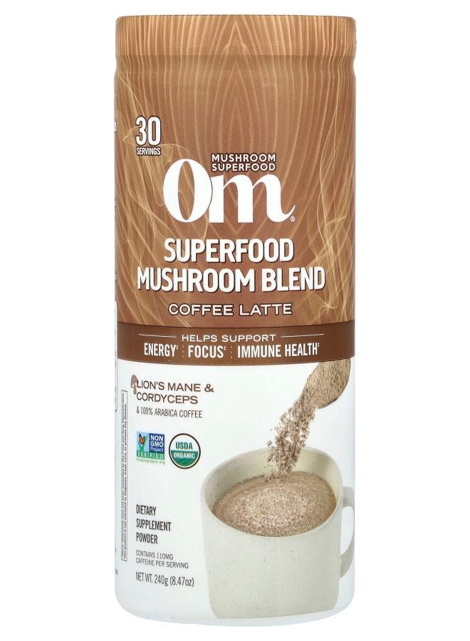 Superfood Mushroom Blend Coffee Latte 8.47 Oz 240 G