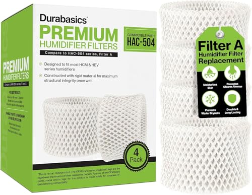 Durabasics 4 Pack of Premium Humidifier Filters Compatible with Honeywell Humidifier Filters HAC-504, HAC-504AW & Honeywell Filter A | Replacement for HCM 350 Filters & Cool Mist Humidifiers - Image 1