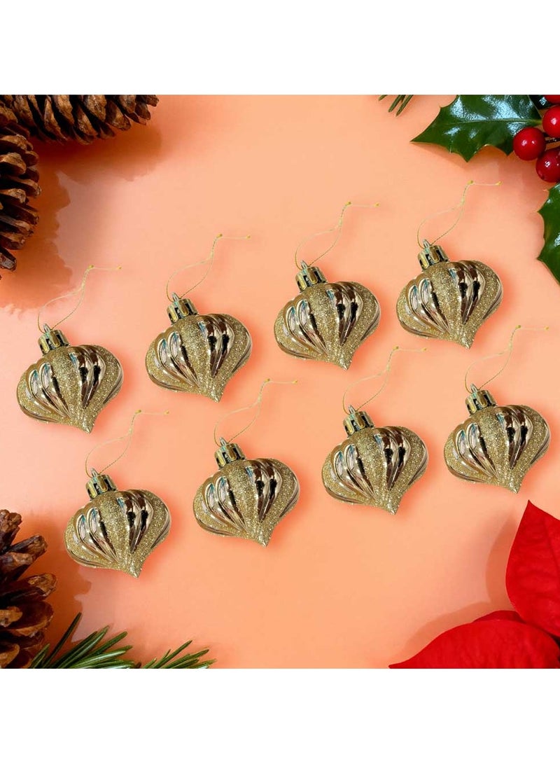 Trentor زينة عيد الميلاد الذهبية 8 قطع 4 سم - Image 1