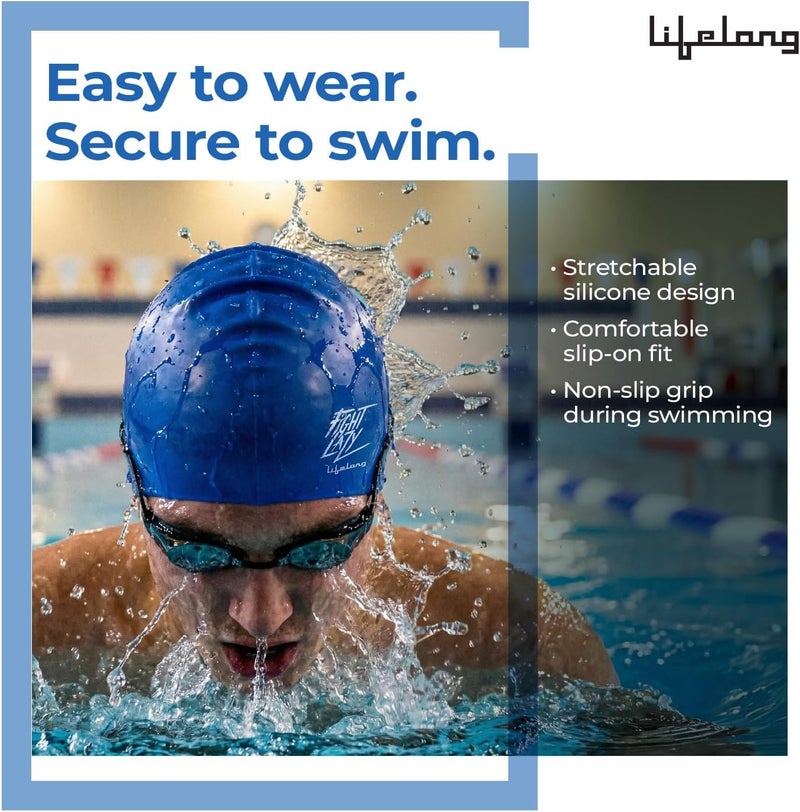 Lifelong Swimming Cap for Men & Women- Swim Hair Caps for Short Hair - Image 2