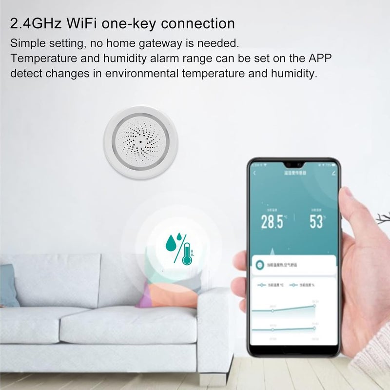 woobles WiFi Thermometer Hygrometer,Smart Humidity Temperature Sensor with App Notification Alert Remote Monitor for Room Greenhouse Incubator Wine Cellar Basement, Baby Room - Image 4