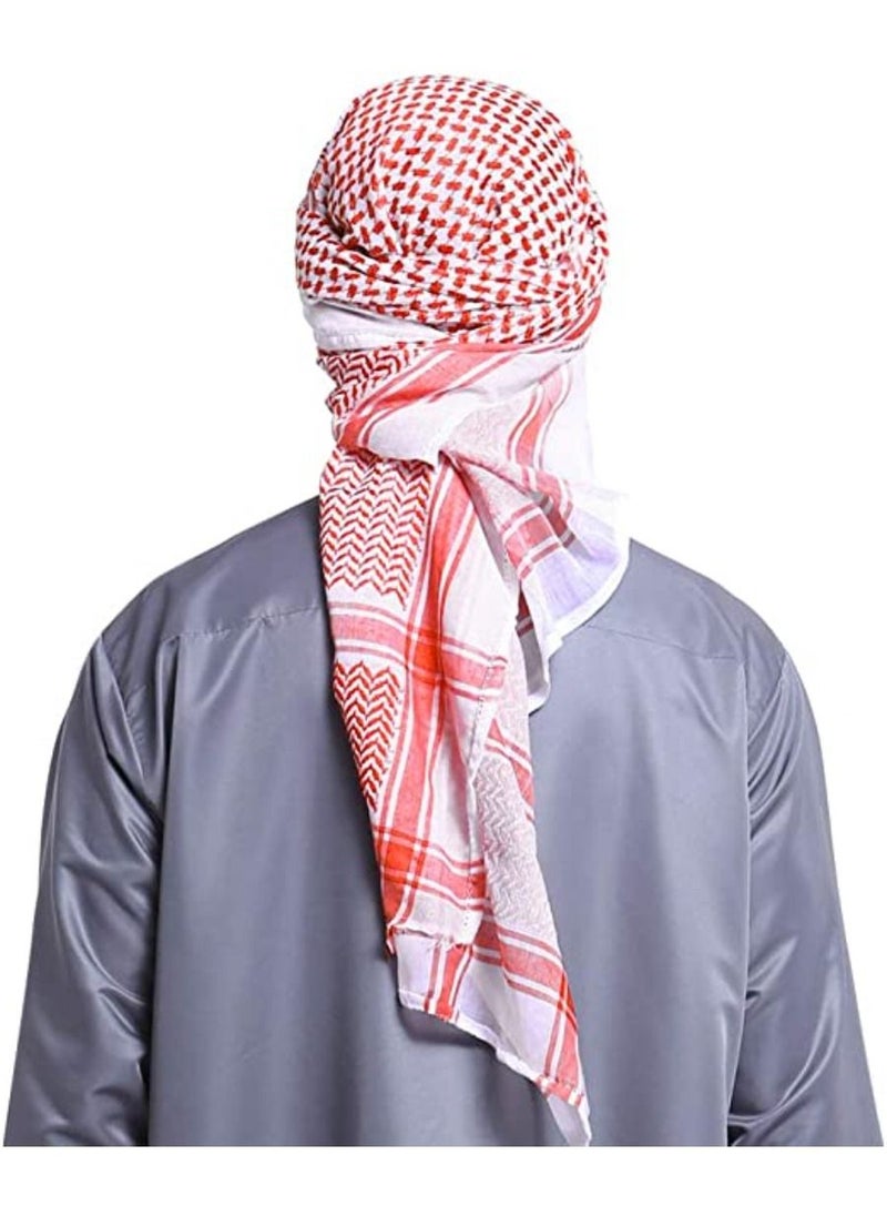 QUESERA - Mens Large Arab Shemagh Headscarf Muslim Headcover Shawl Keffiyeh Arabic Scarf - Image 1